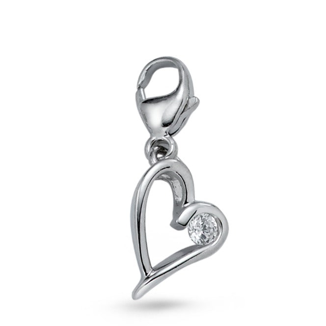 Charms Silver Zirconia Rhodium plated Heart