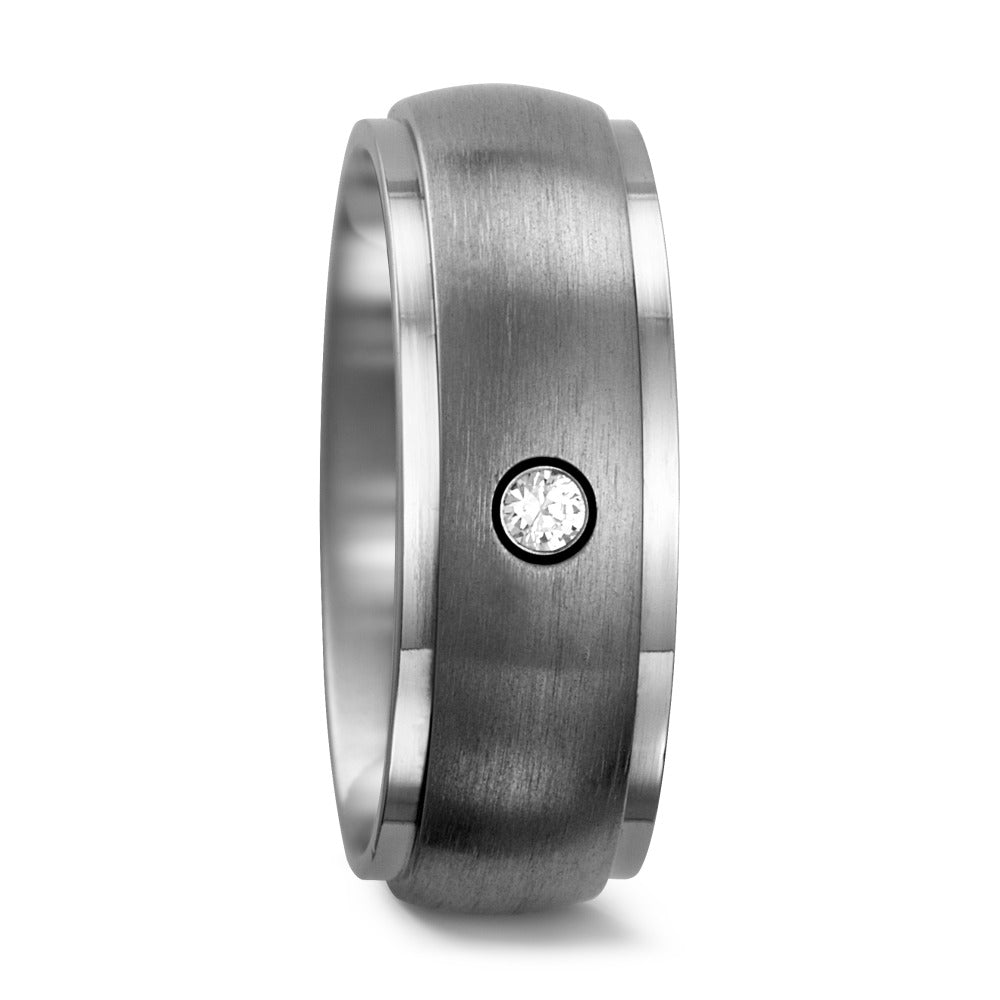 Wedding Ring Titanium Zirconia White, round