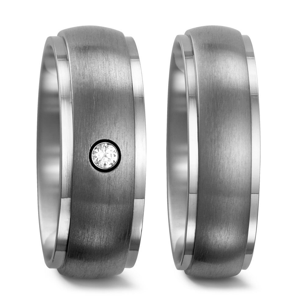 Wedding Ring Titanium Zirconia White, round