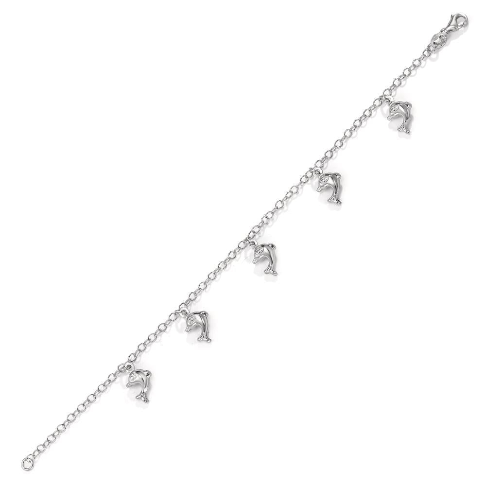 Bracelet Silver Rhodium plated Dolphin 12-18 cm