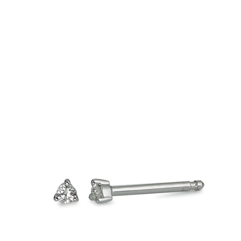 Stud earrings Silver Rhodium plated Ø2 mm