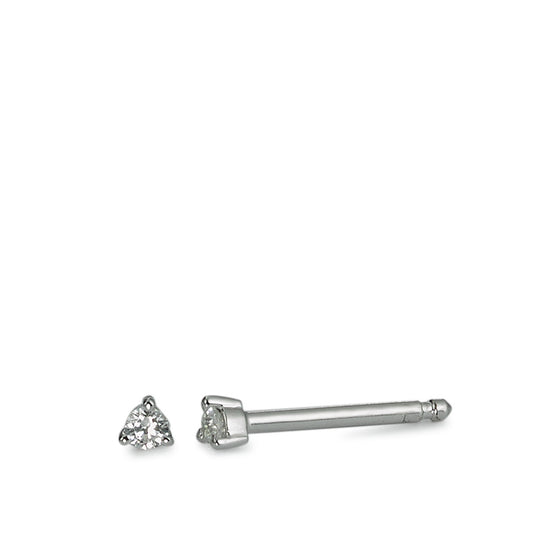 Stud earrings Silver Rhodium plated Ø2 mm