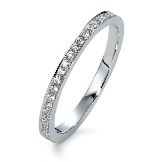 Memory ring Silver Zirconia White Rhodium plated