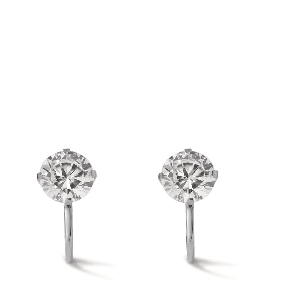 Clip-on earrings Stainless steel Zirconia