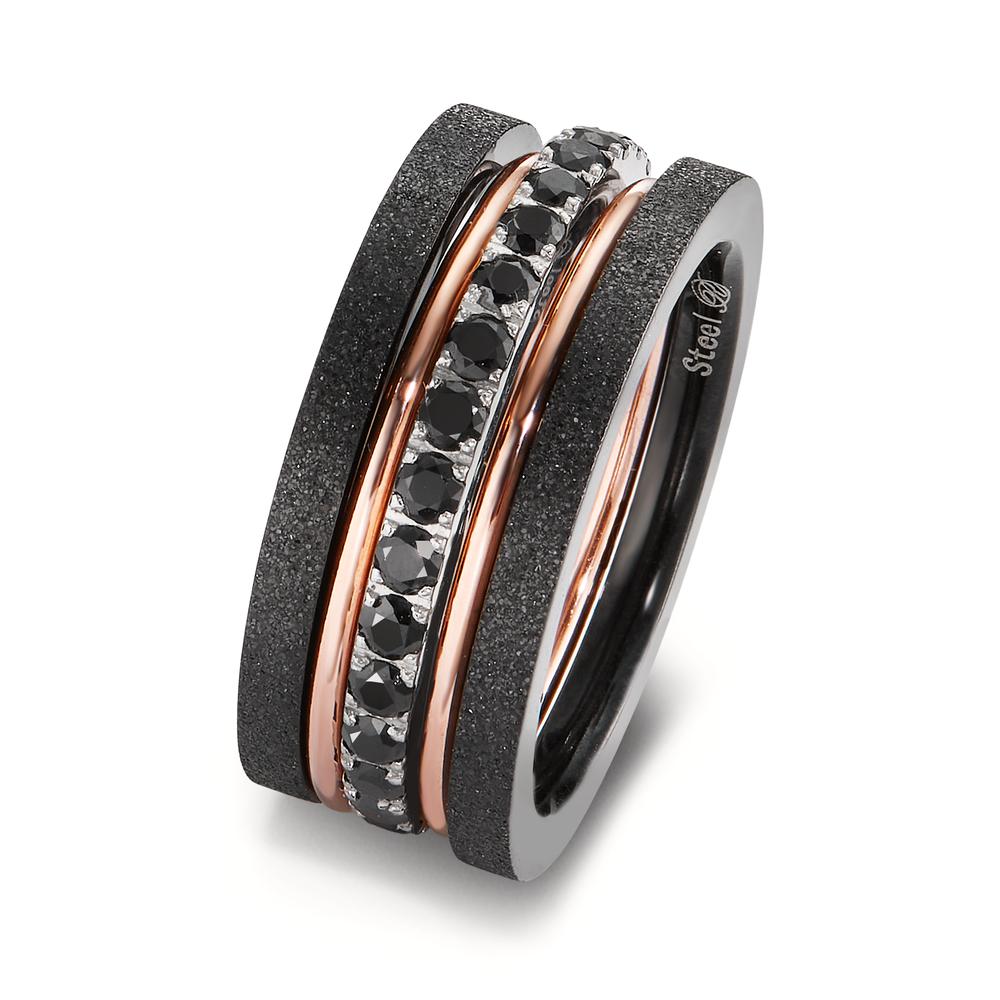 Memory ring Stainless steel Zirconia Black