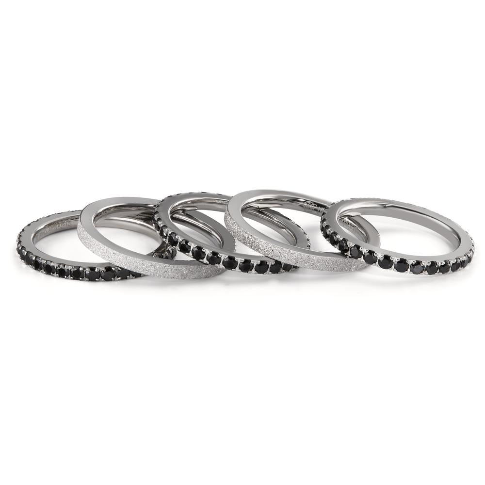 Memory ring Stainless steel Zirconia Black