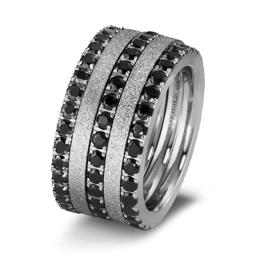 Memory ring Stainless steel Zirconia Black