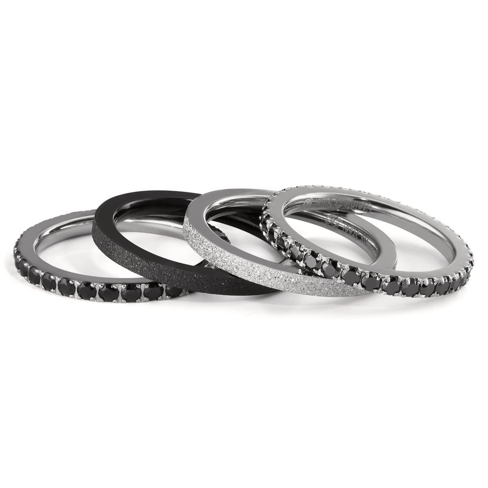 Memory ring Stainless steel Zirconia Black