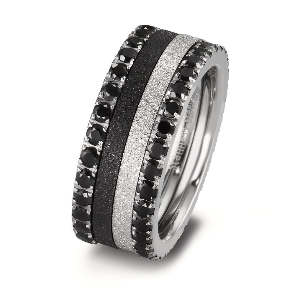 Memory ring Stainless steel Zirconia Black