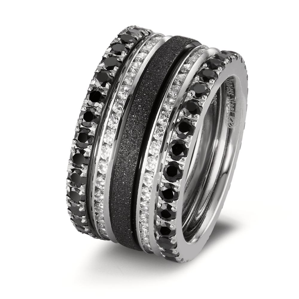 Memory ring Stainless steel Zirconia Black