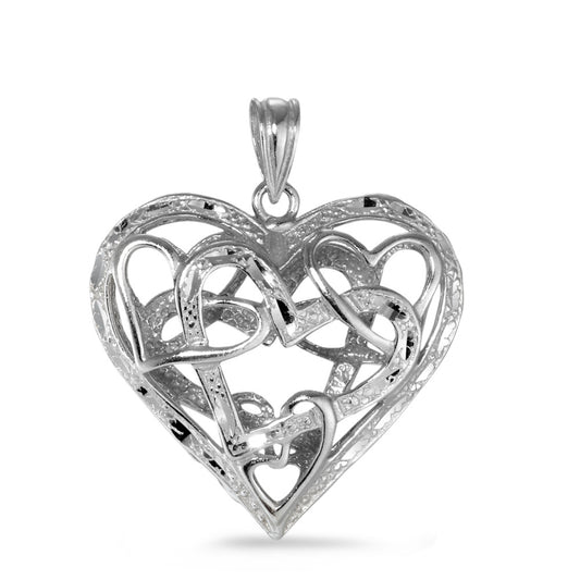 Pendant Silver Rhodium plated Heart