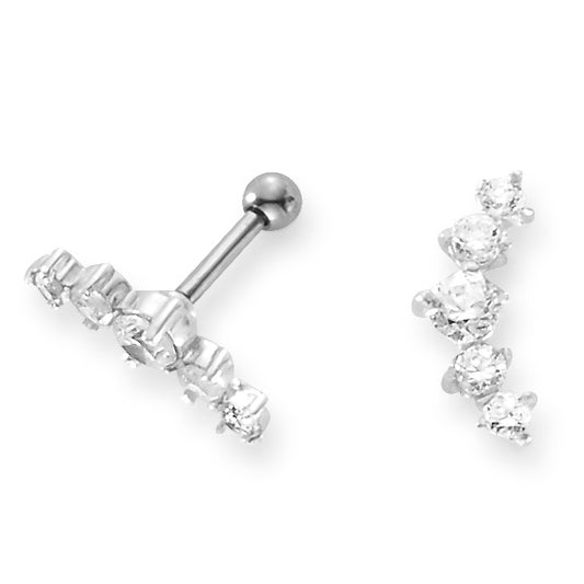 Piercing Stainless steel Crystal 5 Stones