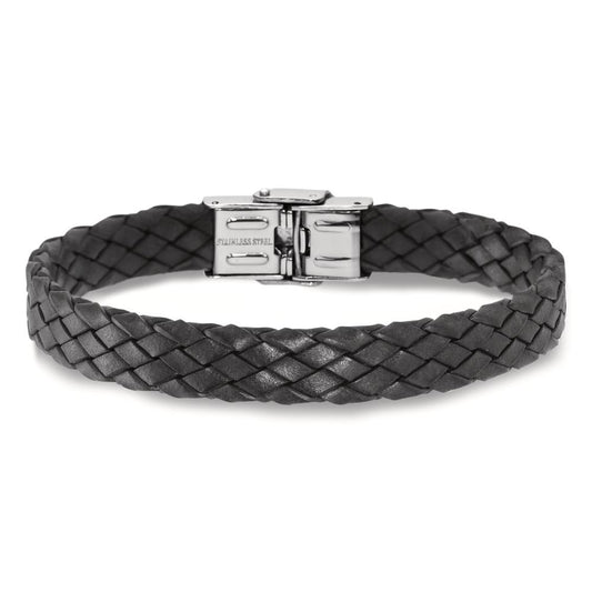 Bracelet Leather, Stainless steel 21 cm