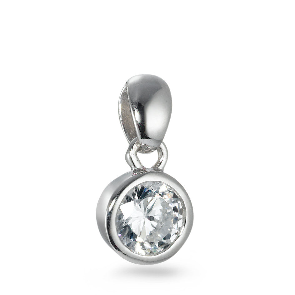 Pendant Silver Zirconia White Rhodium plated