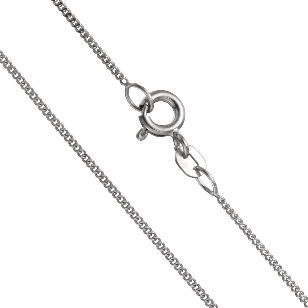 Curb-Necklace 14k White Gold 42 cm