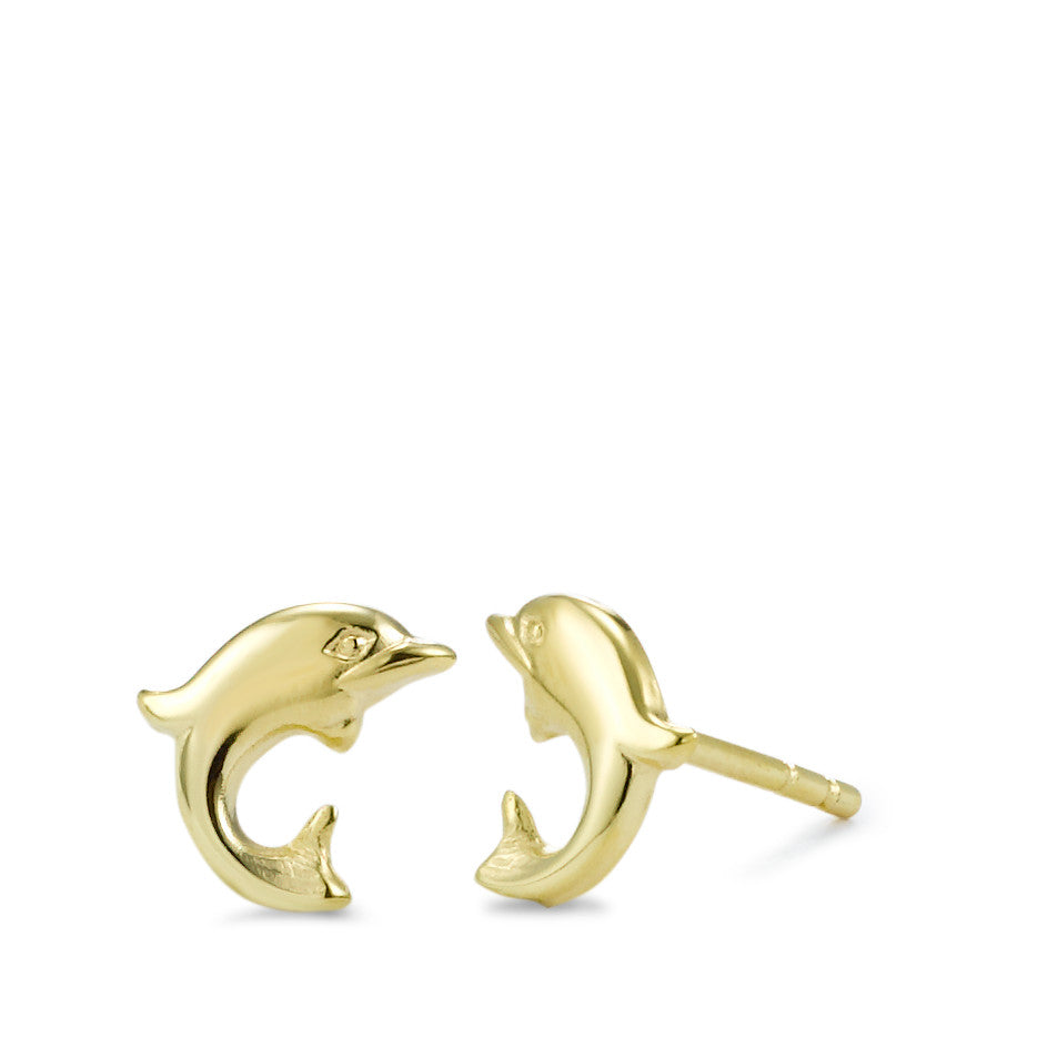 Stud earrings 9k Yellow Gold Dolphin