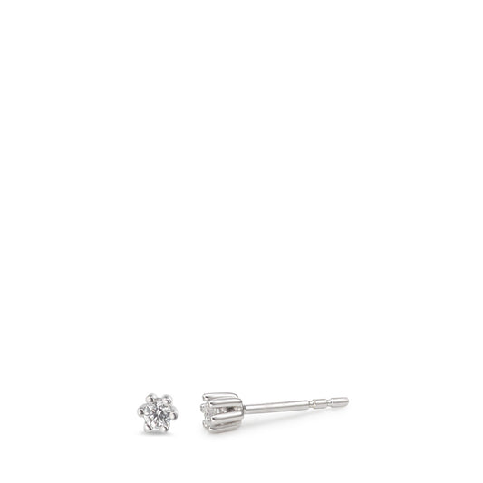 Stud earrings 9k White Gold Zirconia White, 2 Stones Ø3 mm