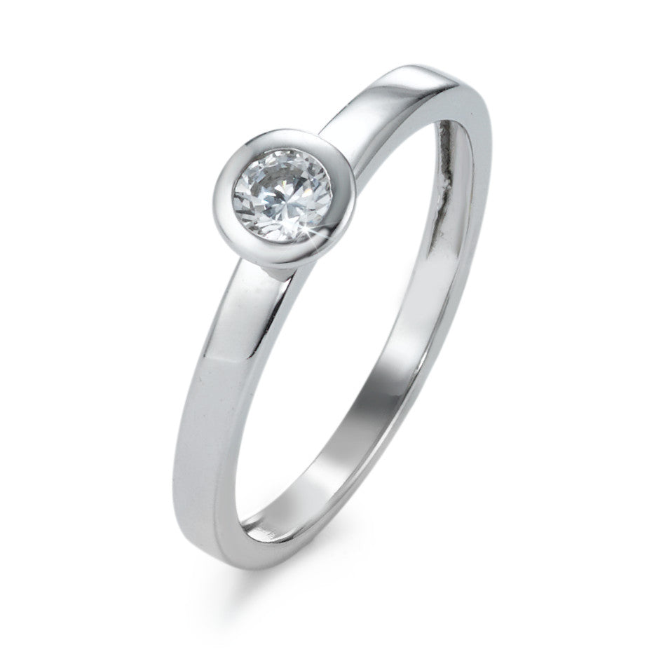 Solitaire ring 9k White Gold Zirconia White