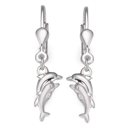 Drop Earrings Silver Dolphin