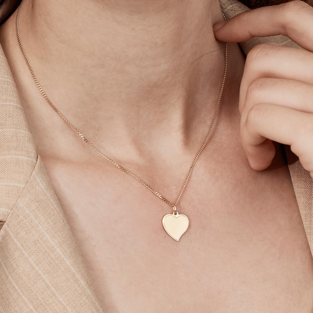 Engravable pendant 18k Yellow Gold Heart