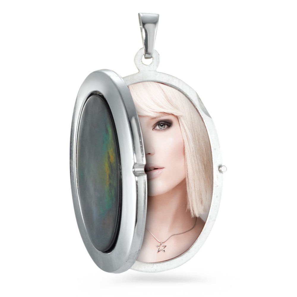 Locket 18k White Gold Mother of pearl