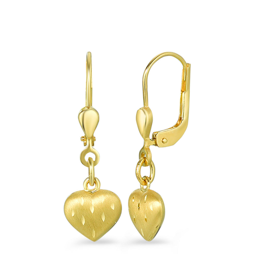 Drop Earrings 18k Yellow Gold Heart