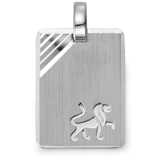 Engravable pendant Silver Rhodium plated Zodiac Sign Leo