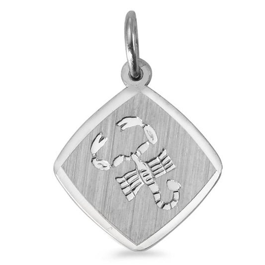 Pendant Silver Rhodium plated Zodiac Sign Scorpio