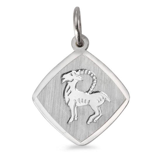 Pendant Silver Rhodium plated Zodiac Sign Capricorn