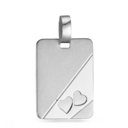 Engravable pendant Silver Rhodium plated Heart