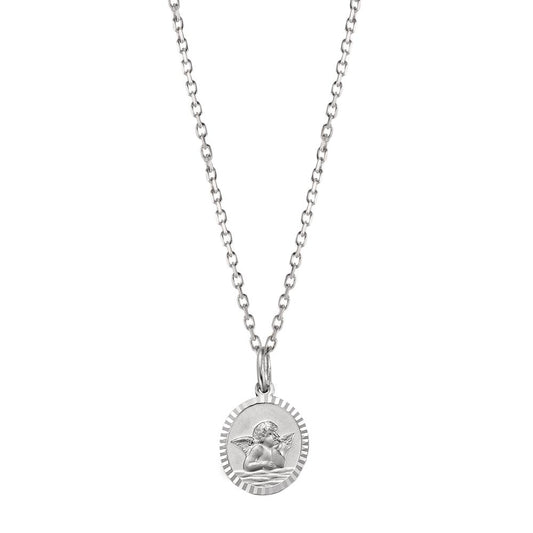 Necklace with pendant Silver Rhodium plated Guardian Angel 36-38 cm