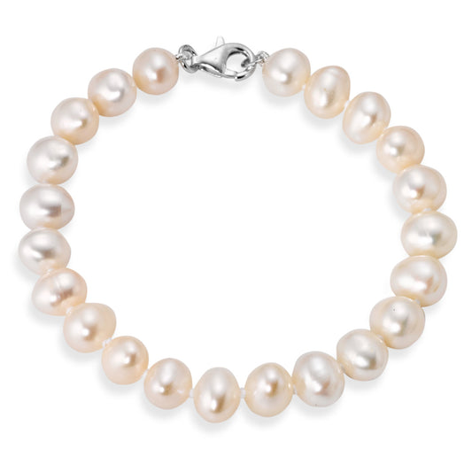 Bracelet Silver Rhodium plated Freshwater pearl 19 cm