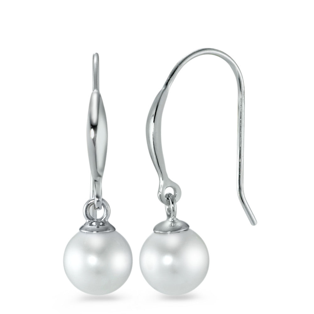 Drop Earrings 18k White Gold Rhodium plated Freshwater pearl