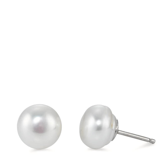 Stud earrings Silver Rhodium plated Freshwater pearl