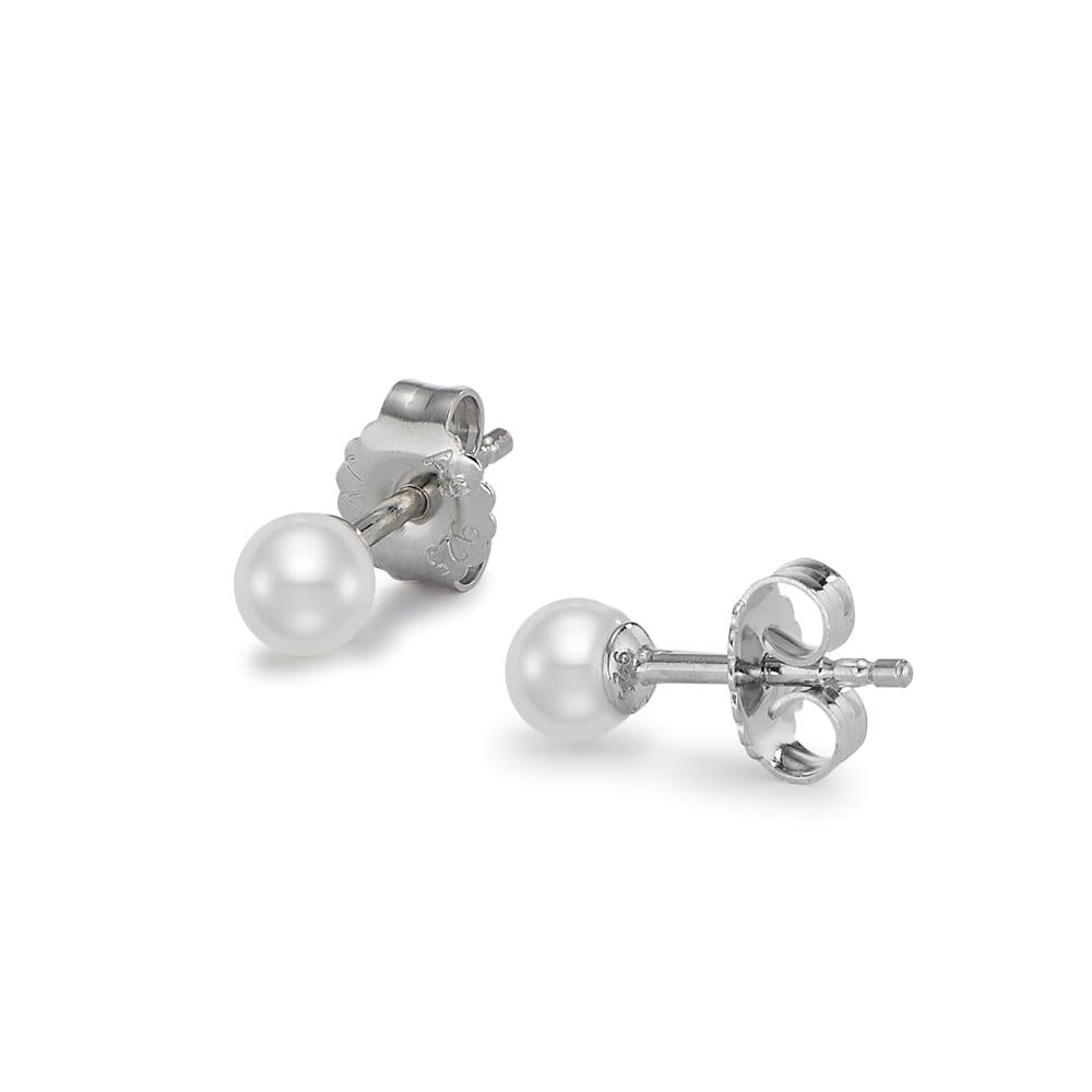 Stud earrings Silver Rhodium plated Freshwater pearl