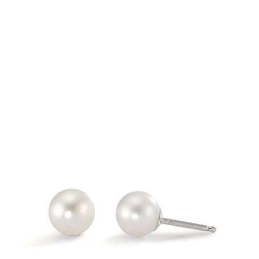 Stud earrings Silver Rhodium plated Freshwater pearl