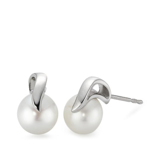 Stud earrings 18k White Gold Freshwater pearl