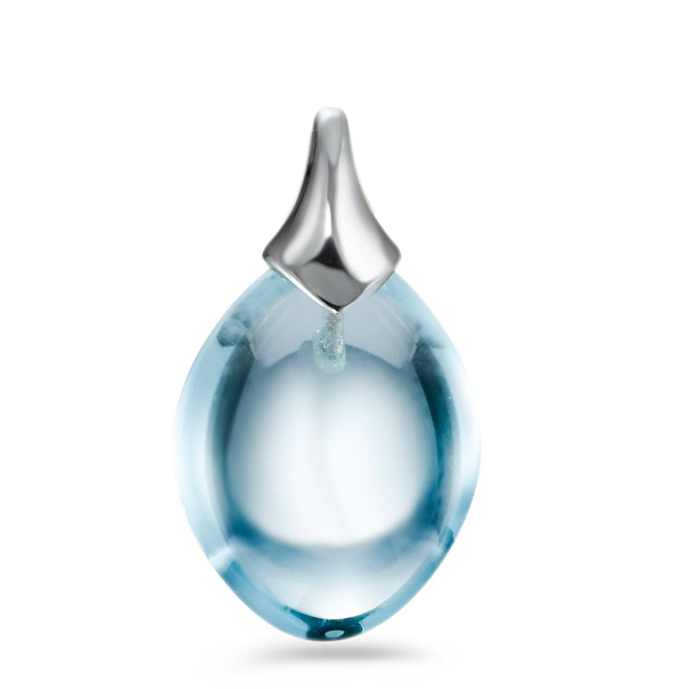 Pendant 18k White Gold Topaz Blue