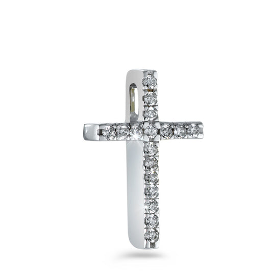 Pendant 18k White Gold Diamond White, 0.15 ct, 17 Stones, brilliant, w-si Cross