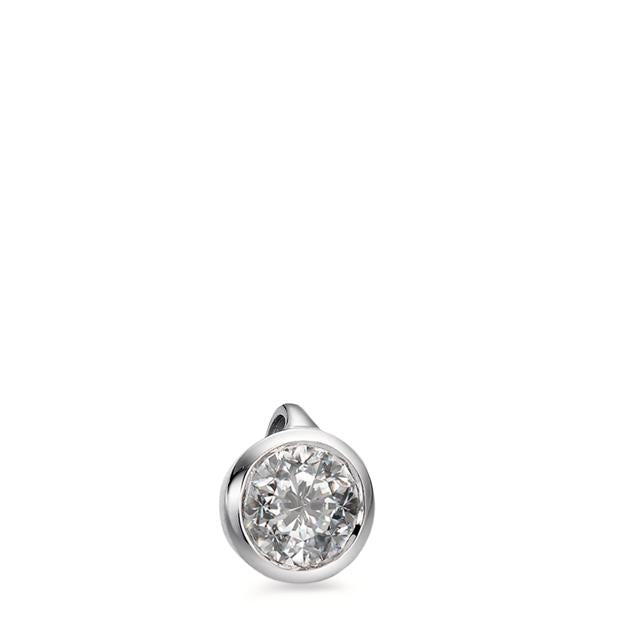 Pendant 18k White Gold Diamond White, 0.10 ct, brilliant, w-si Ø4.5 mm