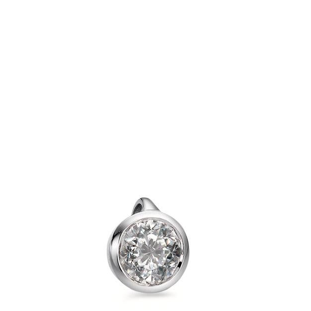 Pendant 18k White Gold Diamond White, 0.15 ct, brilliant, w-si Ø5 mm