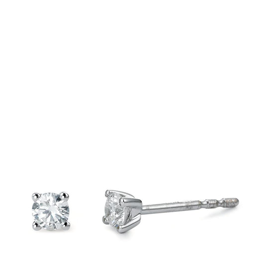 Stud earrings 18k White Gold Diamond White, 0.25 ct, 2 Stones, brilliant, w-si Ø3 mm