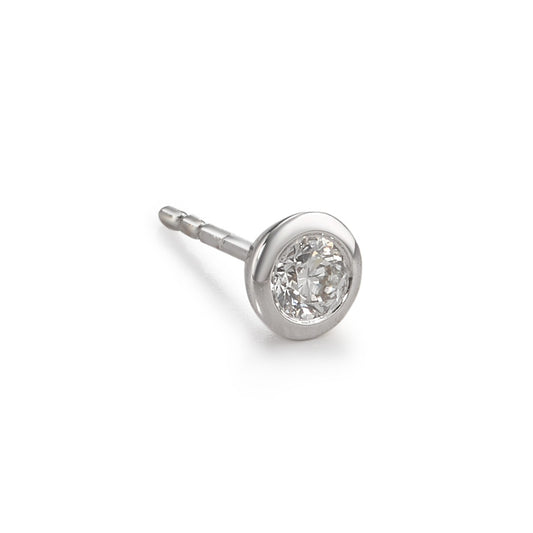 Single stud earring 18k White Gold Diamond White, 0.175 ct, w-si Ø5 mm