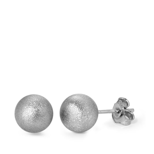 Stud earrings Silver Rhodium plated Ø8 mm