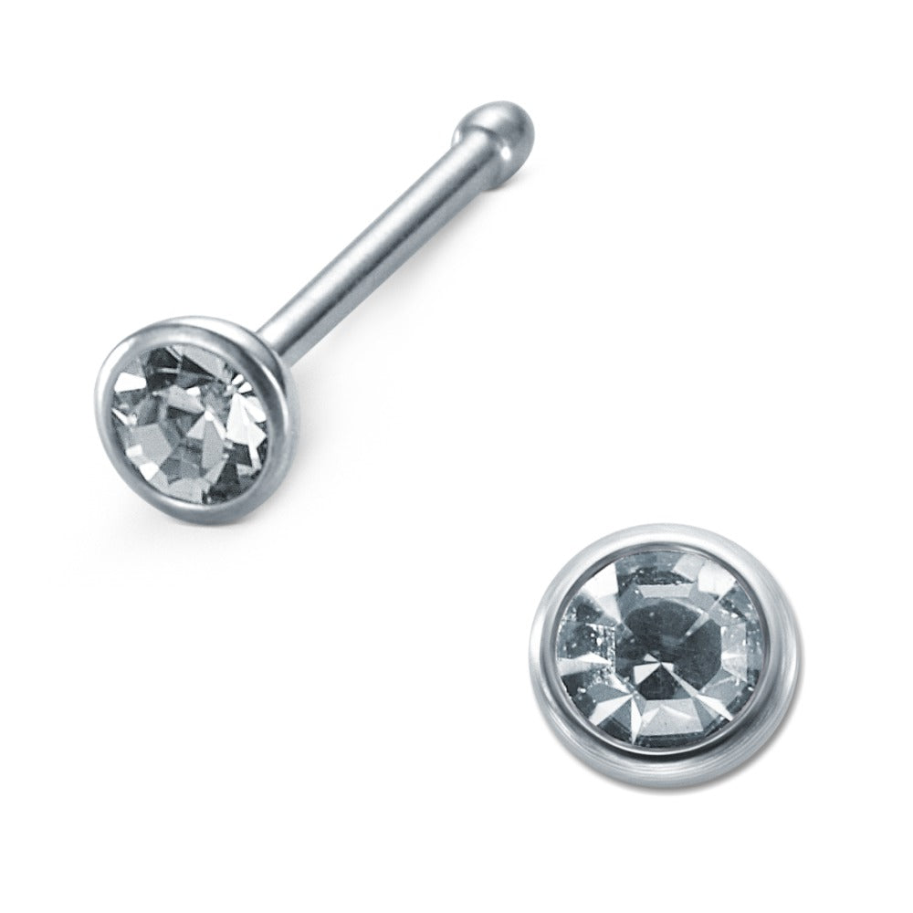 Nose Stud Stainless steel Zirconia White Ø2.5 mm