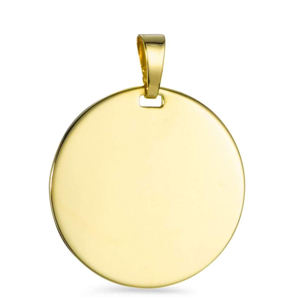 Engravable pendant 9k Yellow Gold Ø24 mm