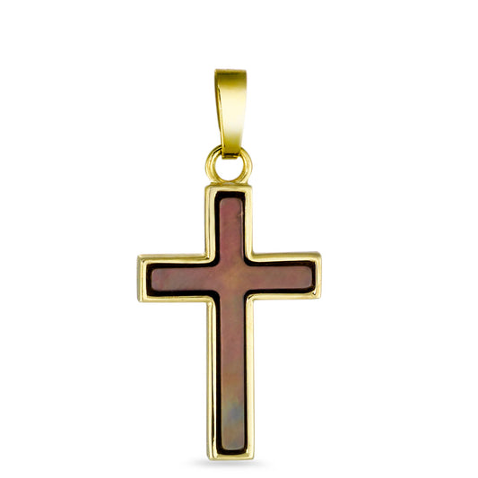 Pendant 9k Yellow Gold Mother of pearl Cross