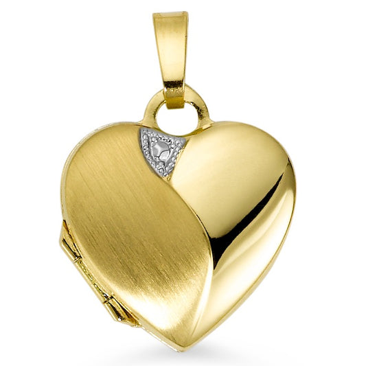 Locket 9k Yellow Gold, 9k White Gold Heart