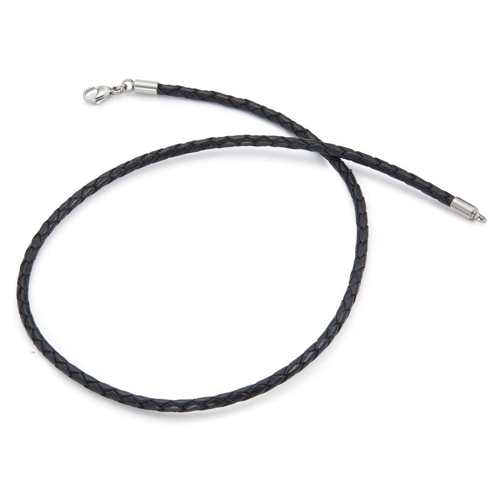 Necklace Leather, Stainless steel 42 cm Ø3 mm