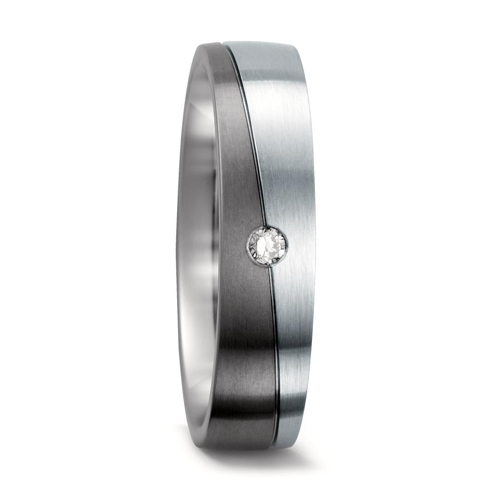 Wedding Ring Titanium, Stainless steel Diamond 0.03 ct, w-si